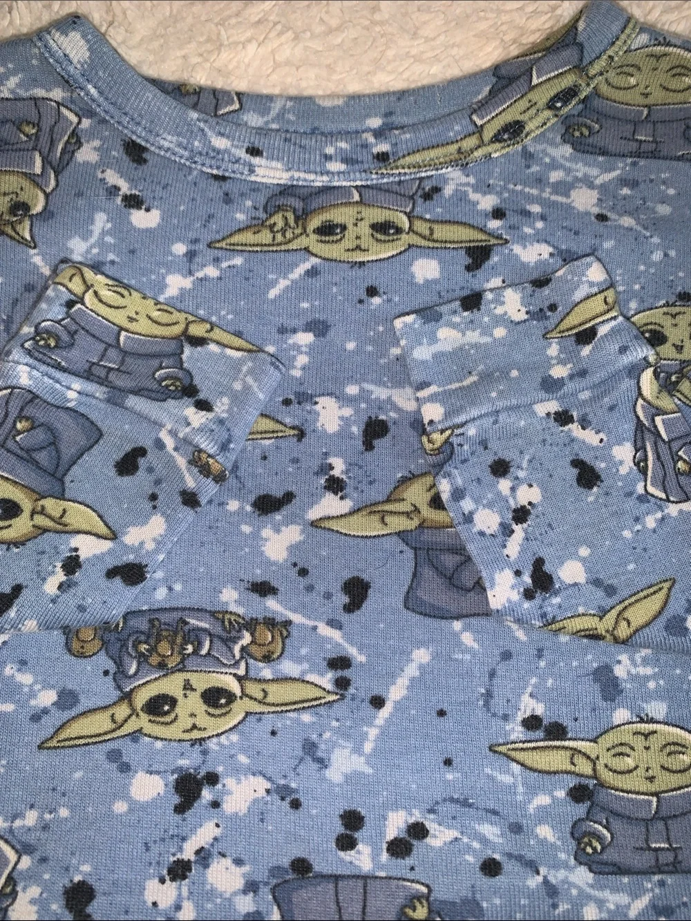 Gap Star Wars Yoda Blue Pajama Set 2 EUC